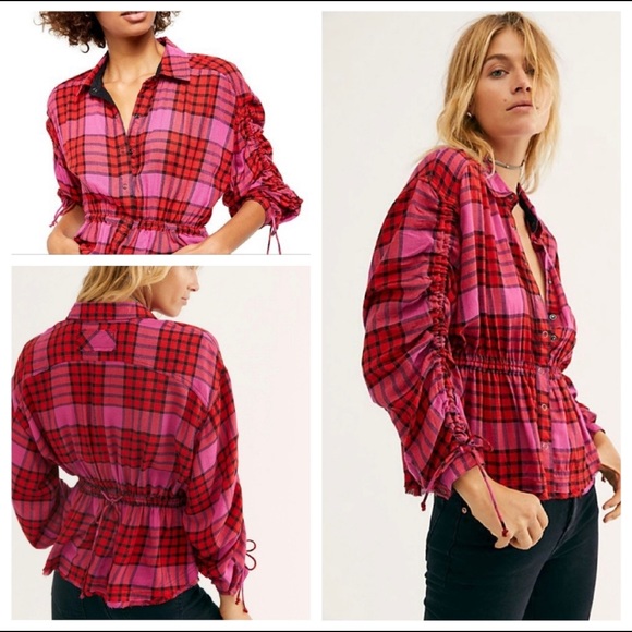 NWT Free People Pacific Dawn Plaid Shirt - Picture 4 of 14